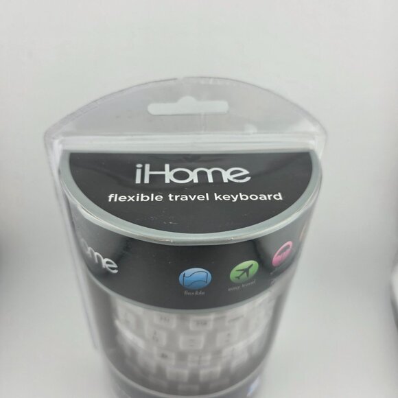 iHome White Spill-Proof Flexible Portable Travel USB Enabled Keyboard NEW - Picture 2 of 6
